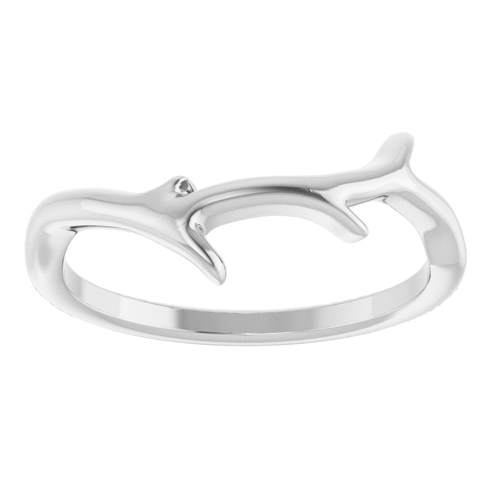 14K White Branch Ring