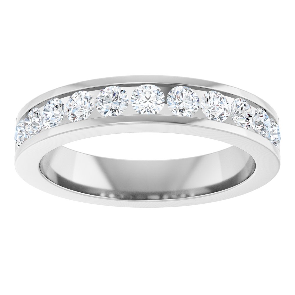 14K White Gold 5/8 CTW Natural Diamond Anniversary Band