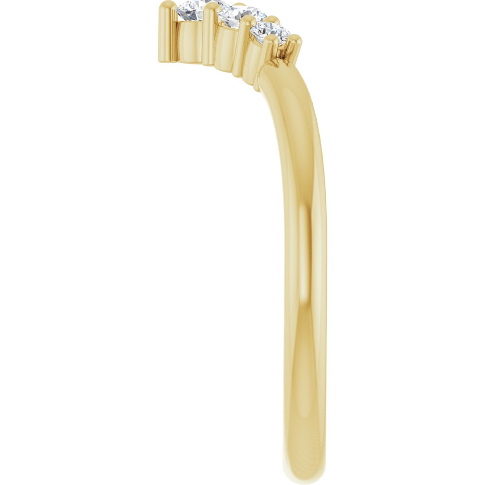 14K Yellow Gold 1/4 CTW Natural Diamond Graduated V Ring