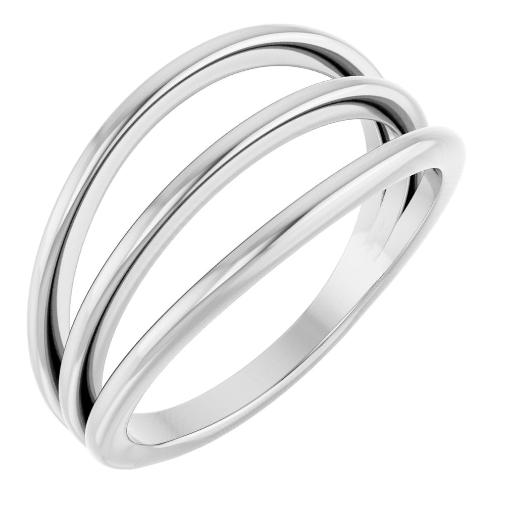 14K White Negative Space Ring