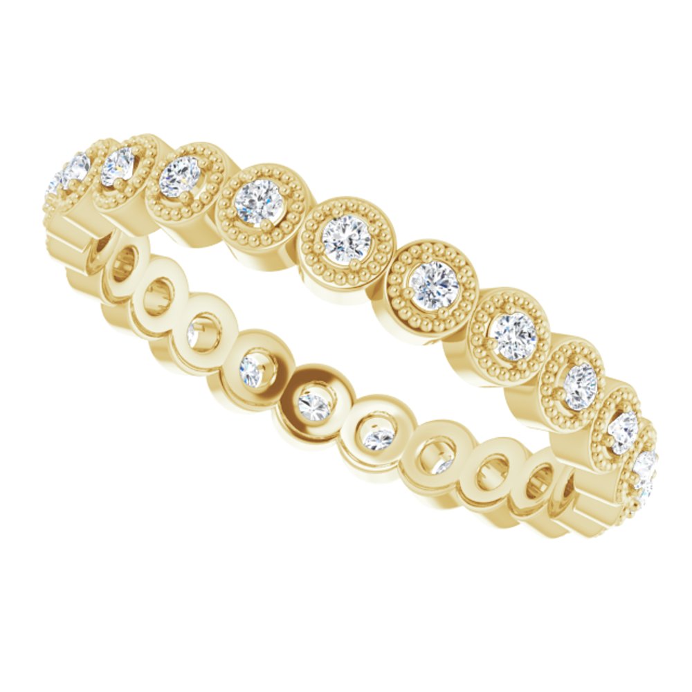 14K Yellow 1/4 CTW Diamond Eternity Band Size 7