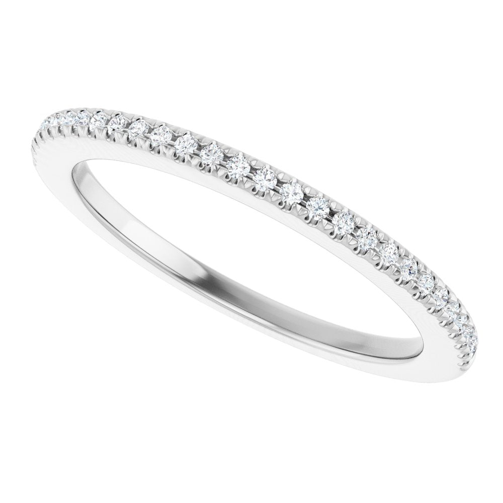 14K White Gold 1/8 CTW Natural Diamond French-Set Anniversary Band