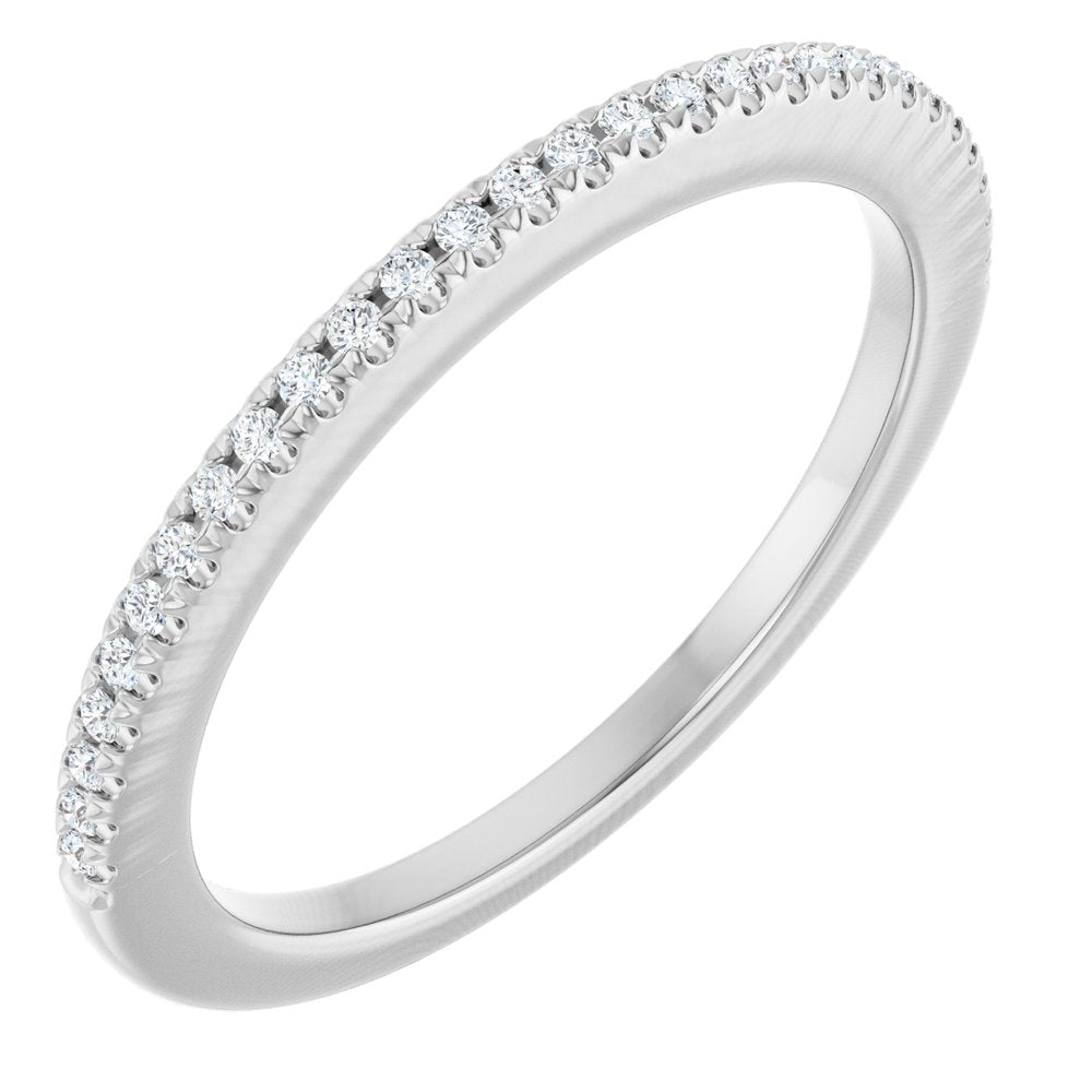 Platinum 1/8 CTW Natural Diamond French-Set Anniversary Band