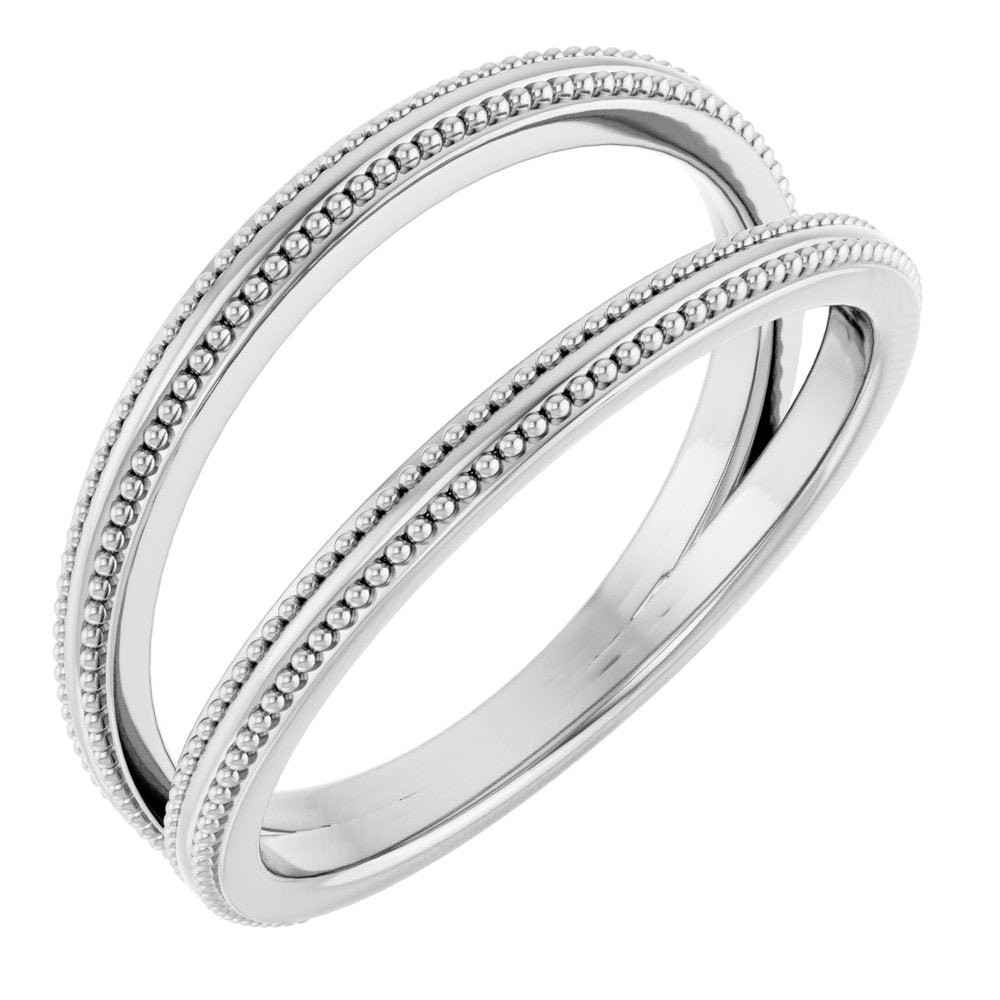 14K White Negative Space Ring