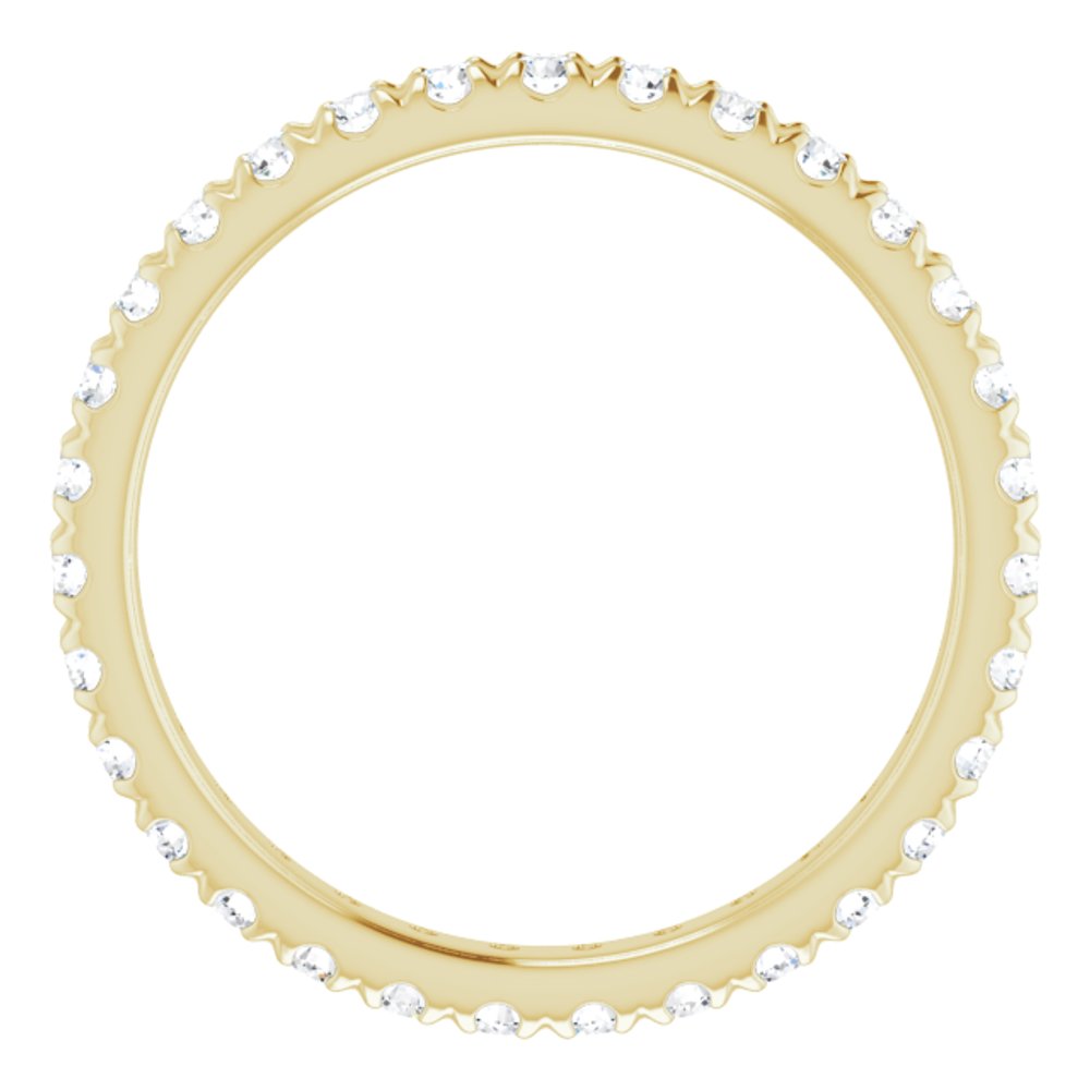 14K Yellow Gold 1/2 CTW French Set Natural Diamond Eternity Band Size 7.5