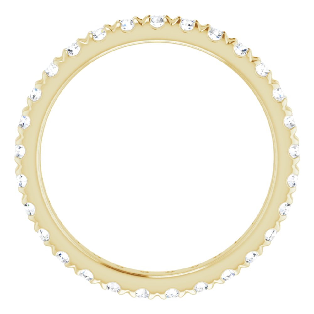 14K Yellow Gold 3/4 CTW French Set Natural Diamond Eternity Band Size 5.5