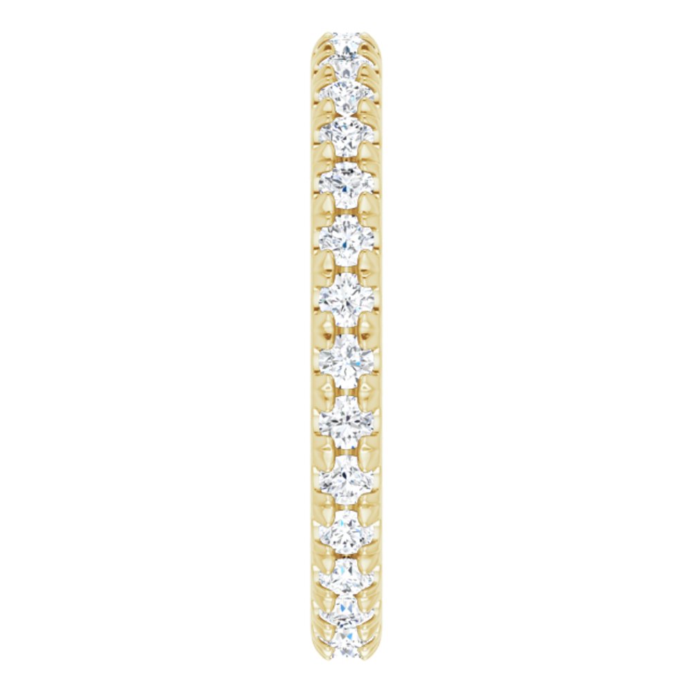 14K Yellow Gold 1/2 CTW French Set Natural Diamond Eternity Band Size 7.5