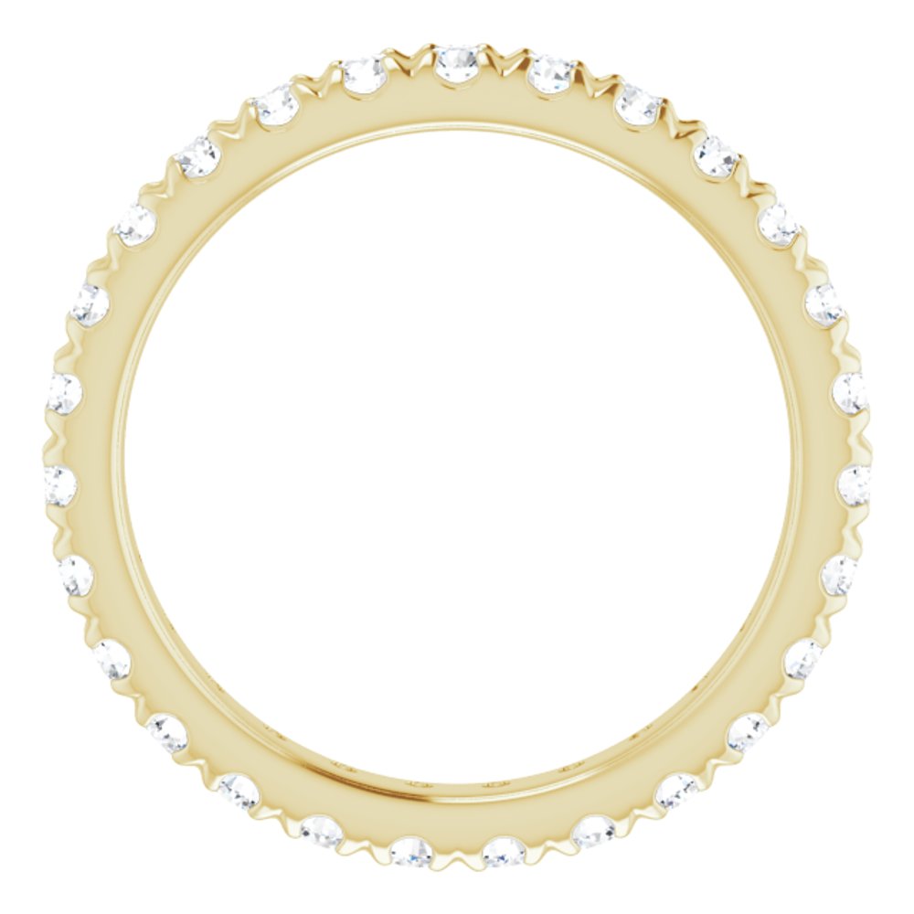 14K Yellow Gold 3/4 CTW French Set Natural Diamond Eternity Band Size 5