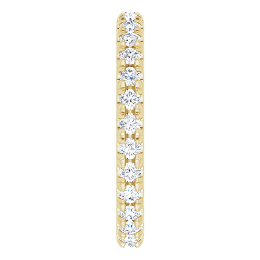 14K Yellow Gold 3/4 CTW French Set Natural Diamond Eternity Band Size 5.5