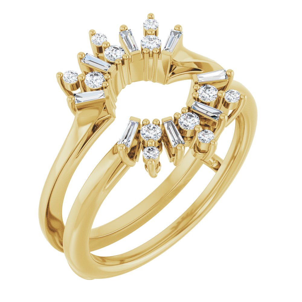 14K Yellow Gold 1/3 CTW Lab-Grown Diamond Art Deco Ring Guard