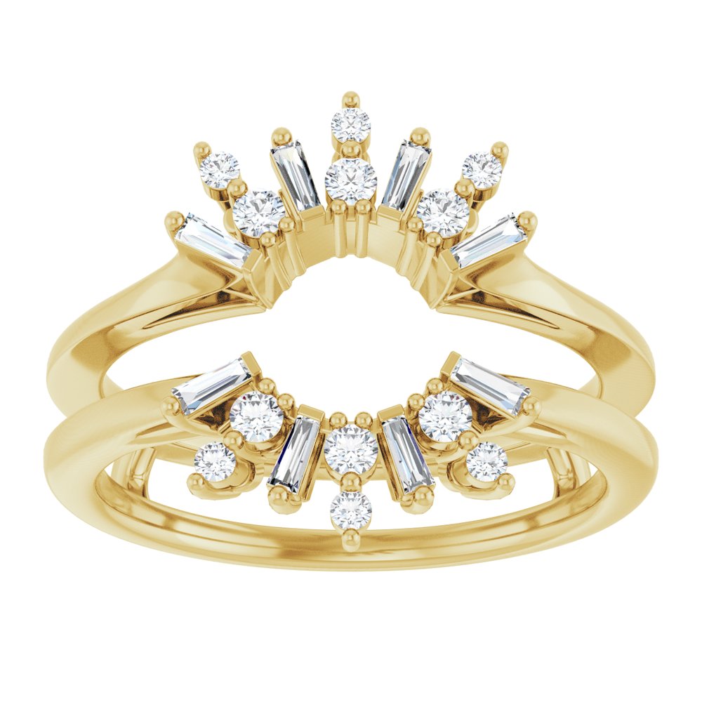 14K Yellow Gold 1/3 CTW Lab-Grown Diamond Art Deco Ring Guard