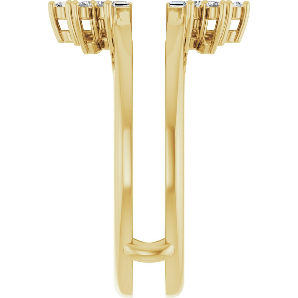 14K Yellow Gold 1/3 CTW Lab-Grown Diamond Art Deco Ring Guard