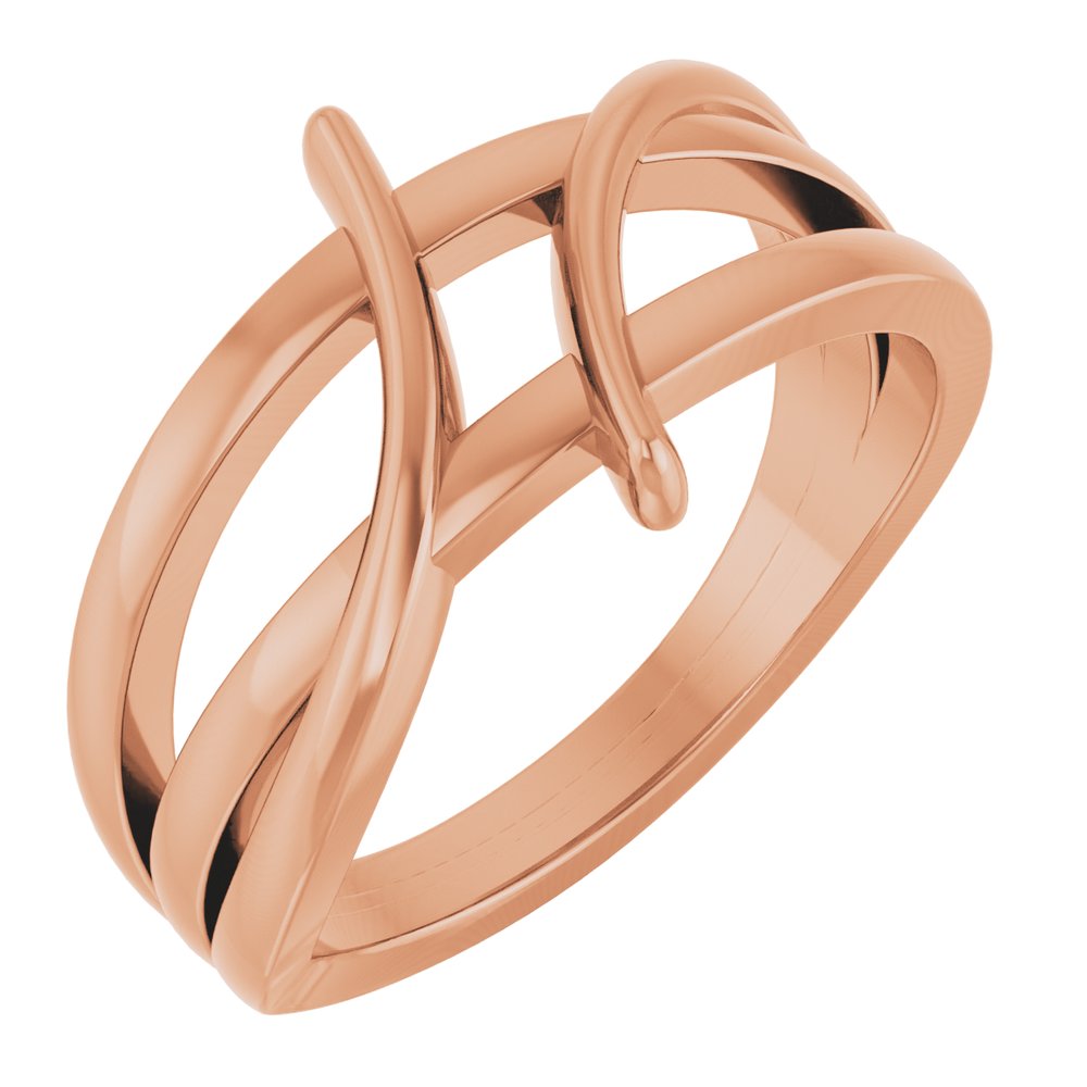 14K Rose 12.4 mm Freeform Bypass Ring