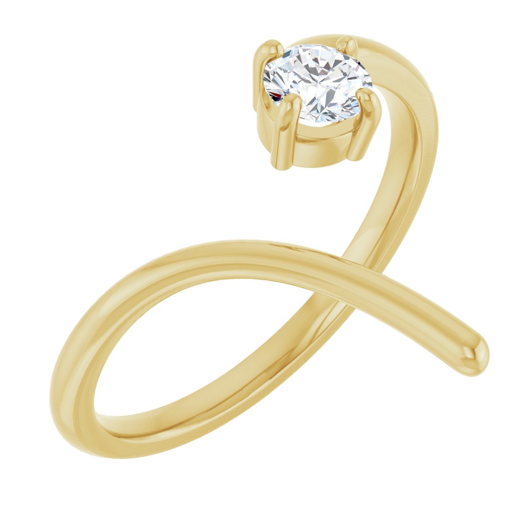 14K Yellow Gold 1/4 CT Lab-Grown Negative Space Ring