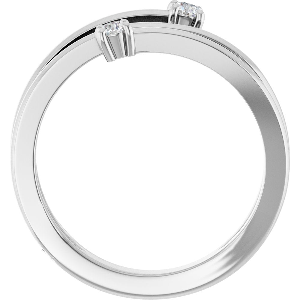 14K White Gold 1/8 CTW Natural Diamond Bypass Ring