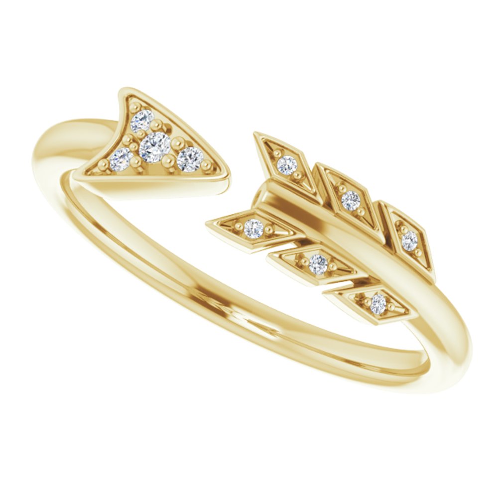 14K Yellow Gold .03 CTW Natural Diamond Arrow Ring