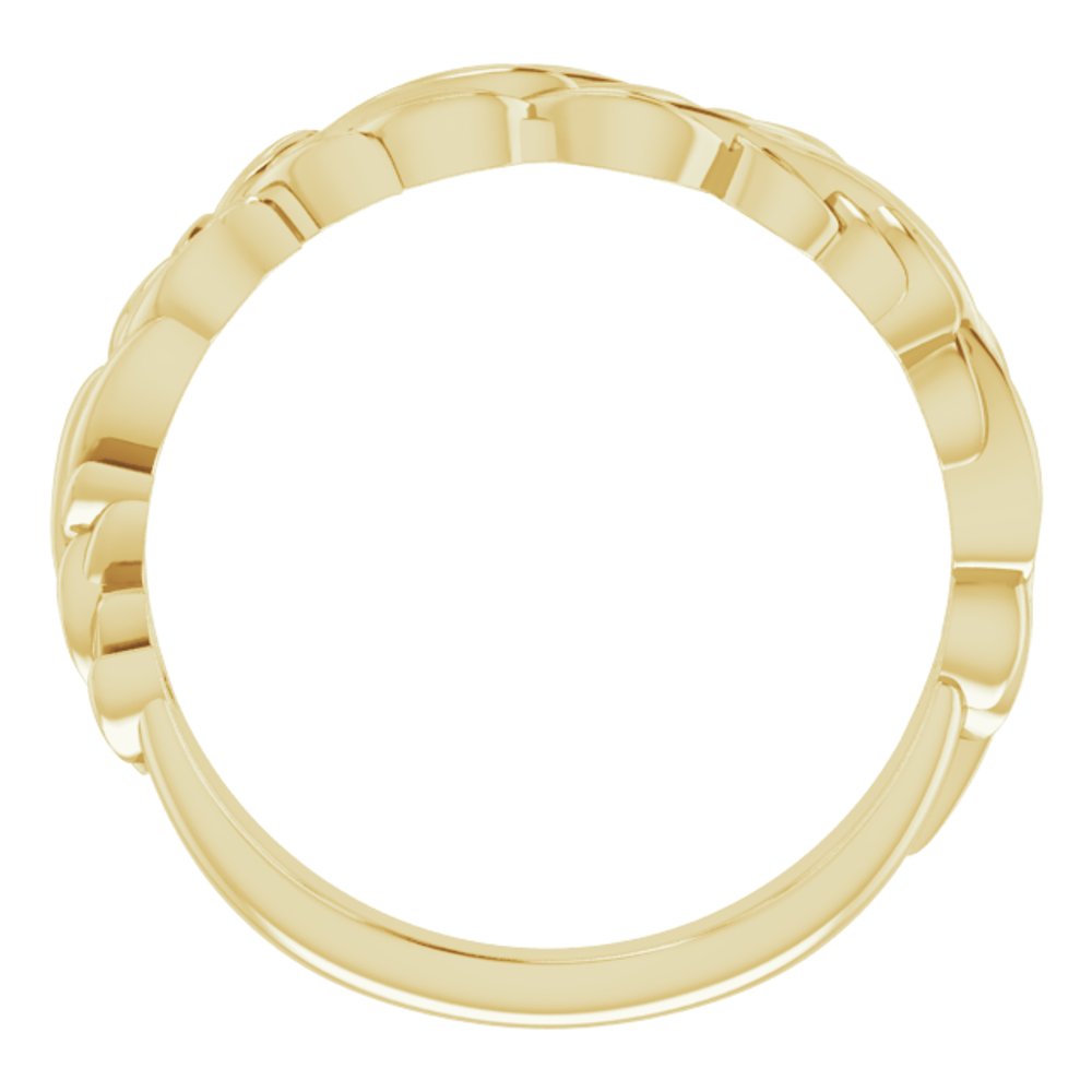 14K Yellow Stackable Leaf Ring