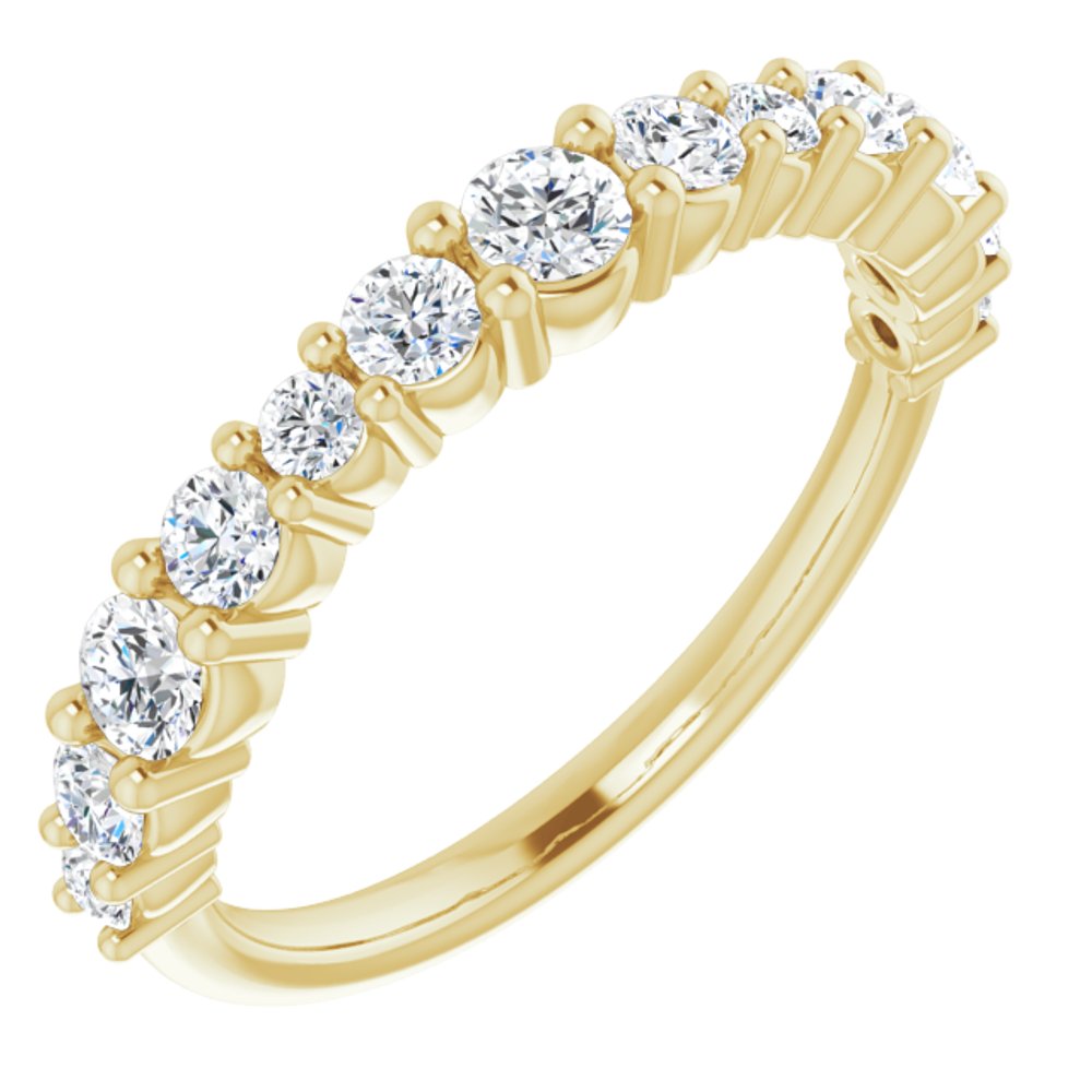 14K Yellow 3/4 CTW Natural Diamond Anniversary Band