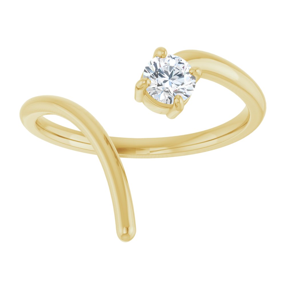 14K Yellow Gold 1/4 CT Lab-Grown Negative Space Ring