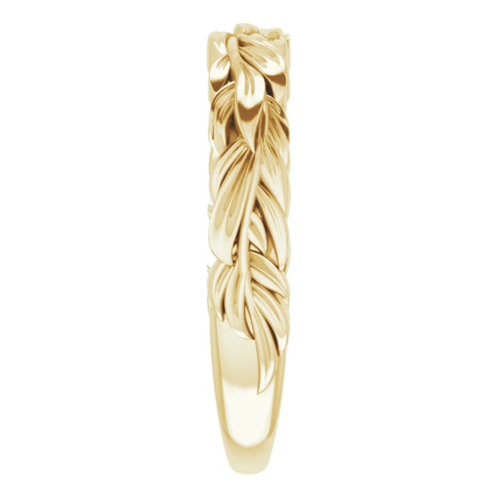 14K Yellow Stackable Leaf Ring