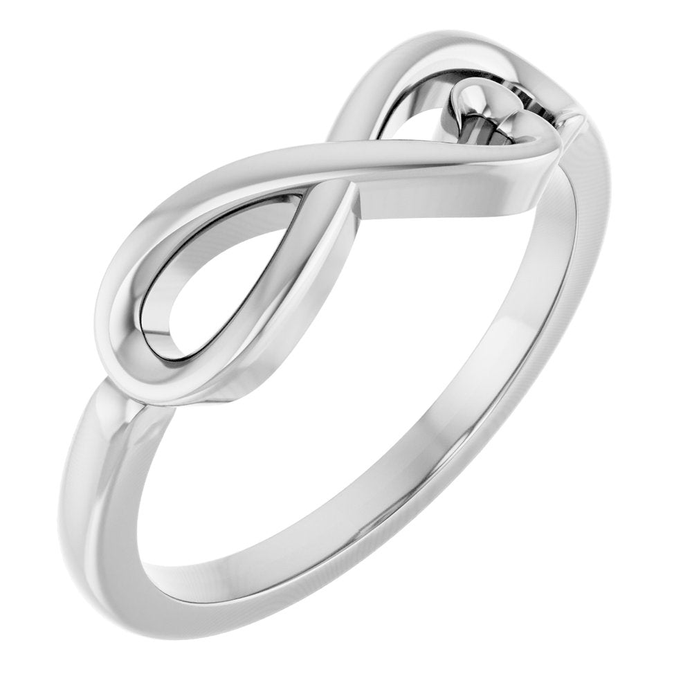 14K White Infinity-Inspired Heart Ring