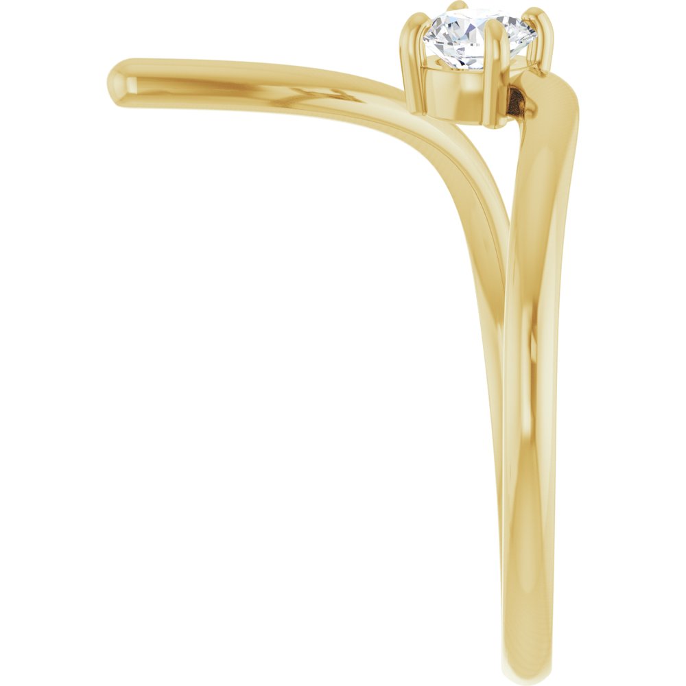14K Yellow Gold 1/4 CT Lab-Grown Negative Space Ring