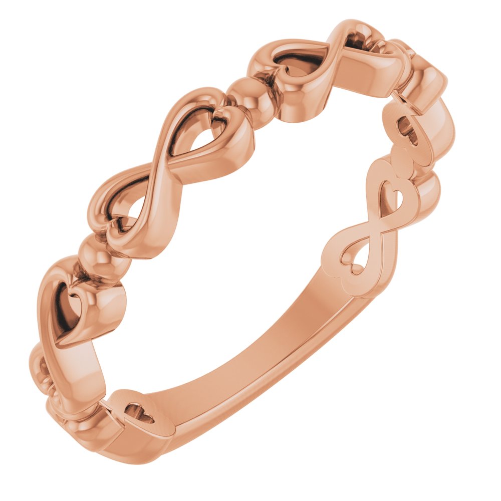 14K Rose Infinity-Inspired Heart Ring