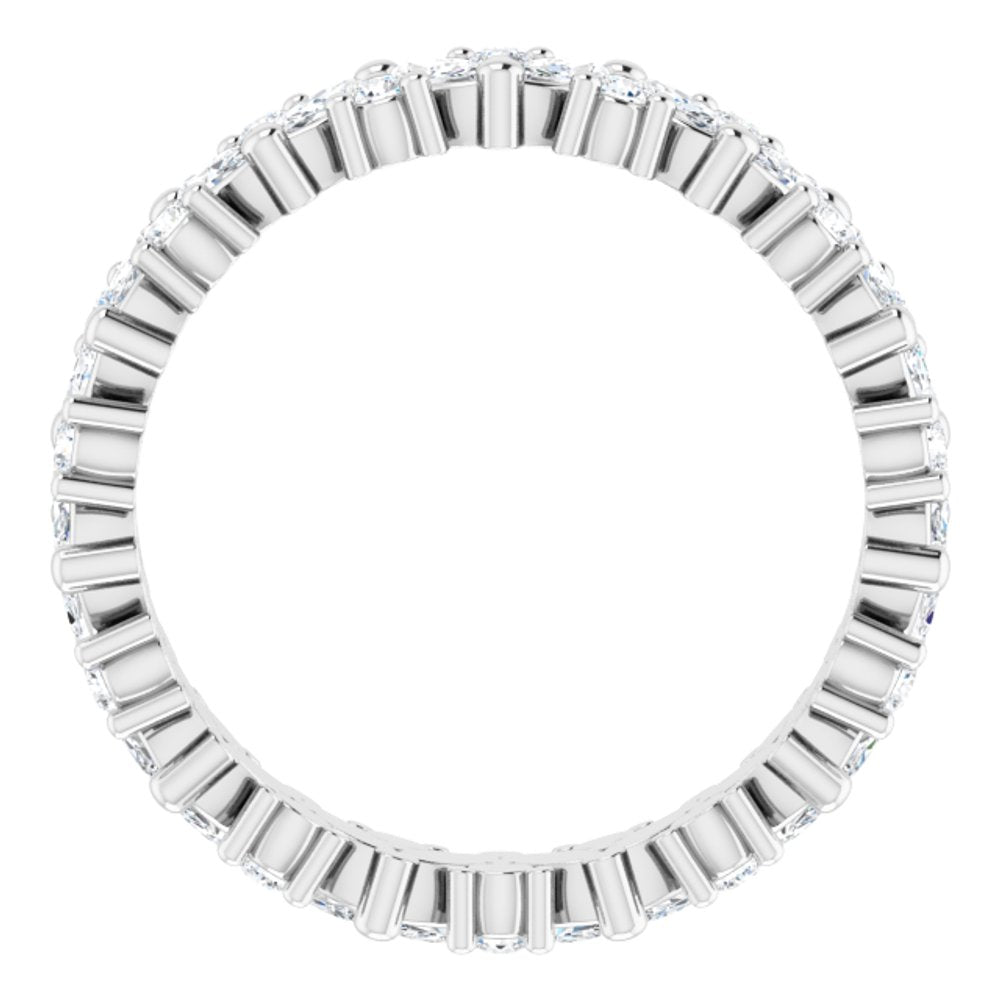 14K White 3/4 CTW Natural Diamond Cluster Eternity Band Size 5