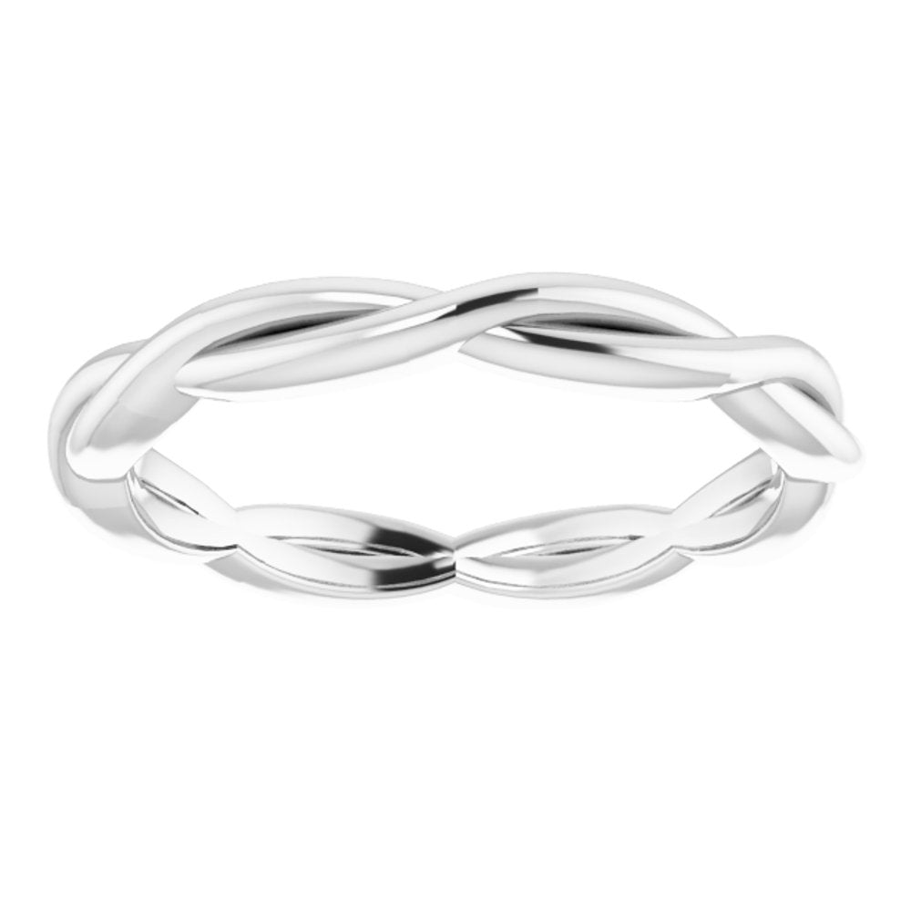 14K White Gold 2.2 mm Woven-Design Band