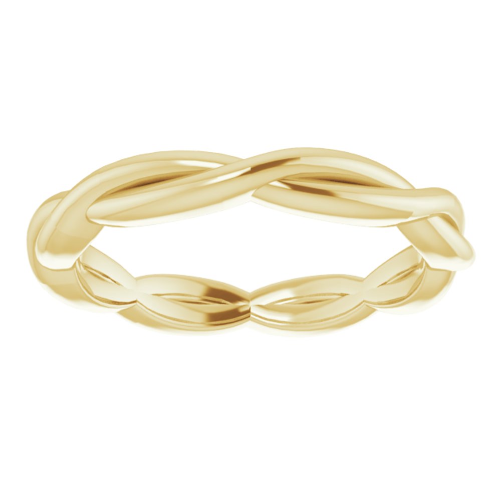 14K Yellow Gold 2.2 mm Woven-Design Band Size 4