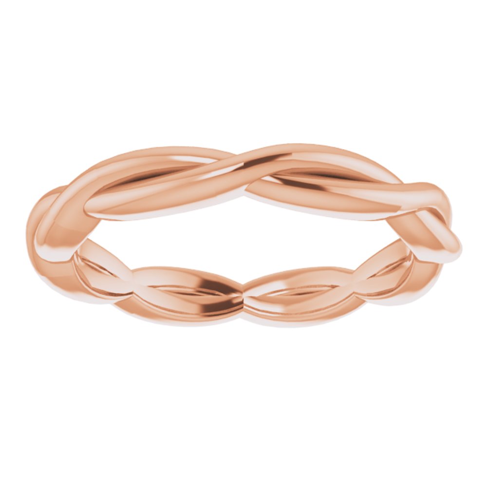 14K Rose Gold 2.2 mm Woven-Design Band Size 4