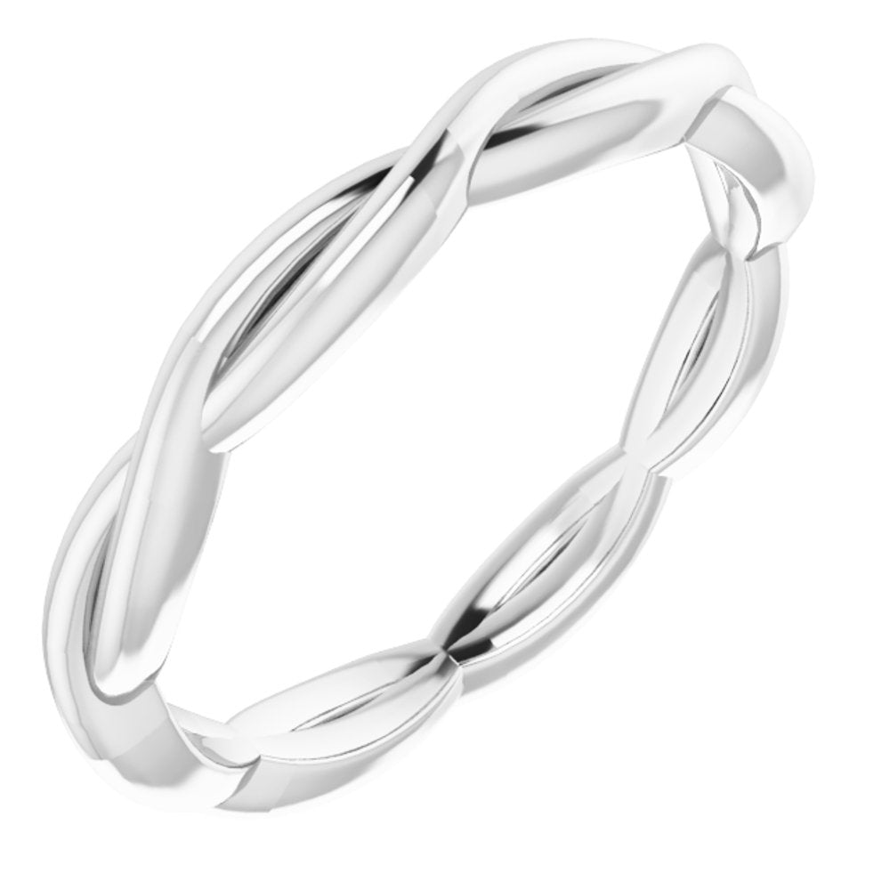 14K White Gold 2.2 mm Woven-Design Band Size 6.5