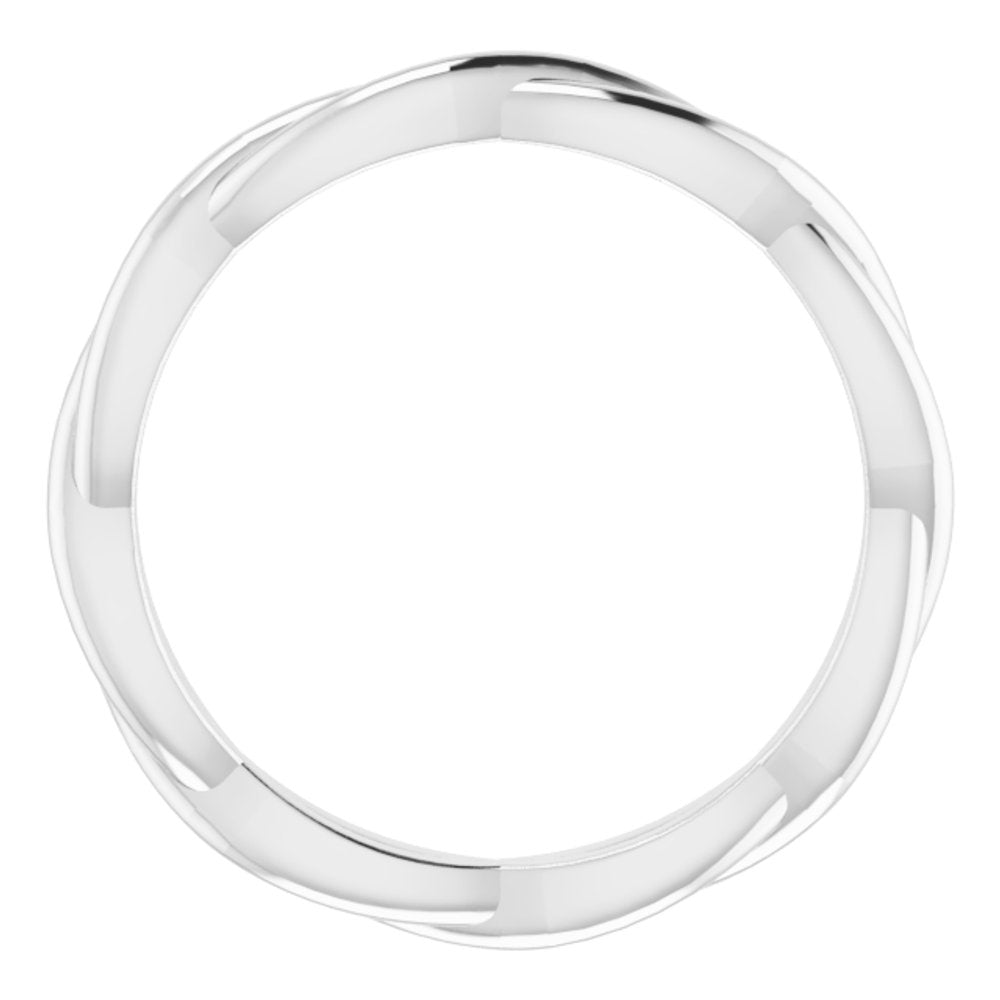 14K White Gold 2.2 mm Woven-Design Band Size 6.5