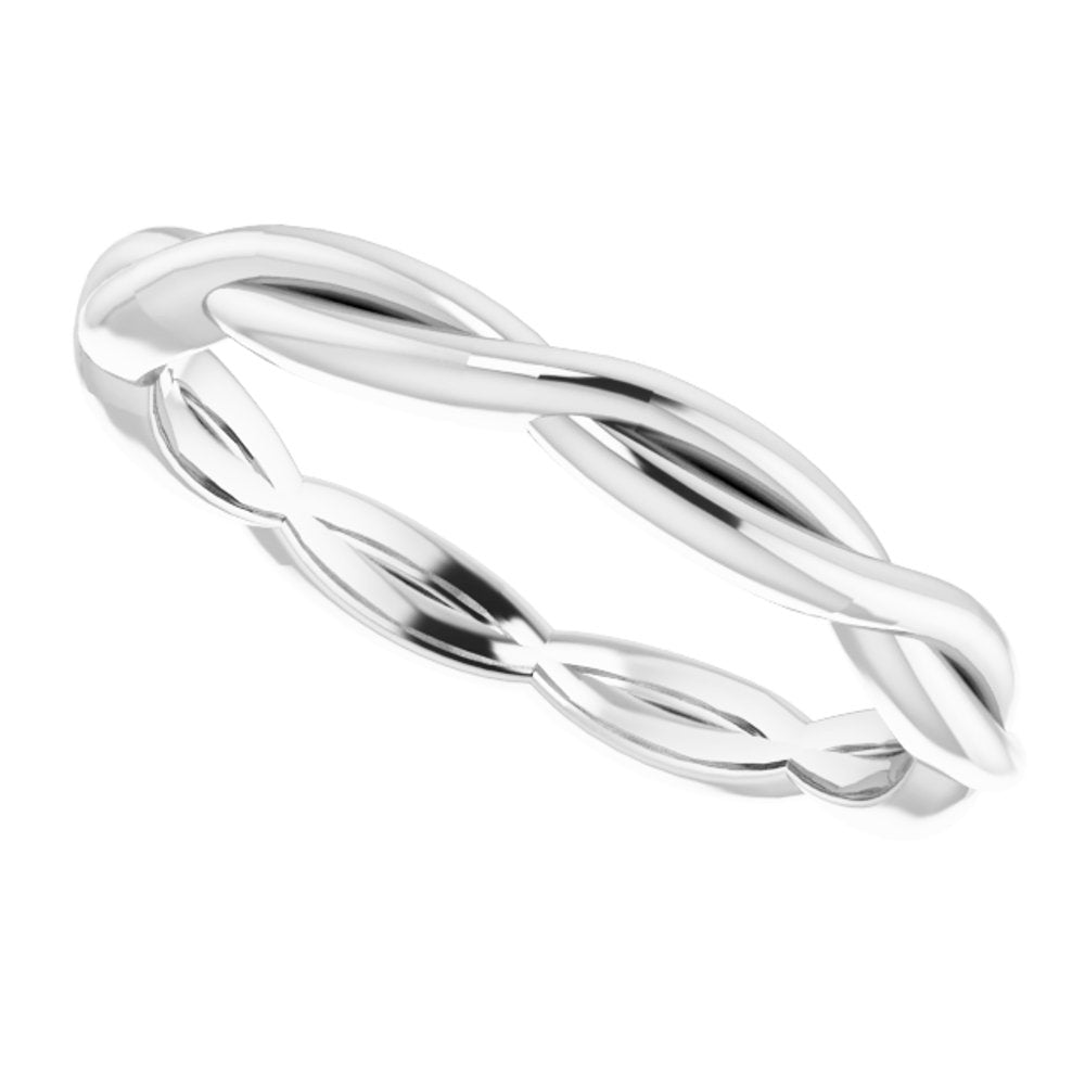 14K White Gold 2.2 mm Woven-Design Band
