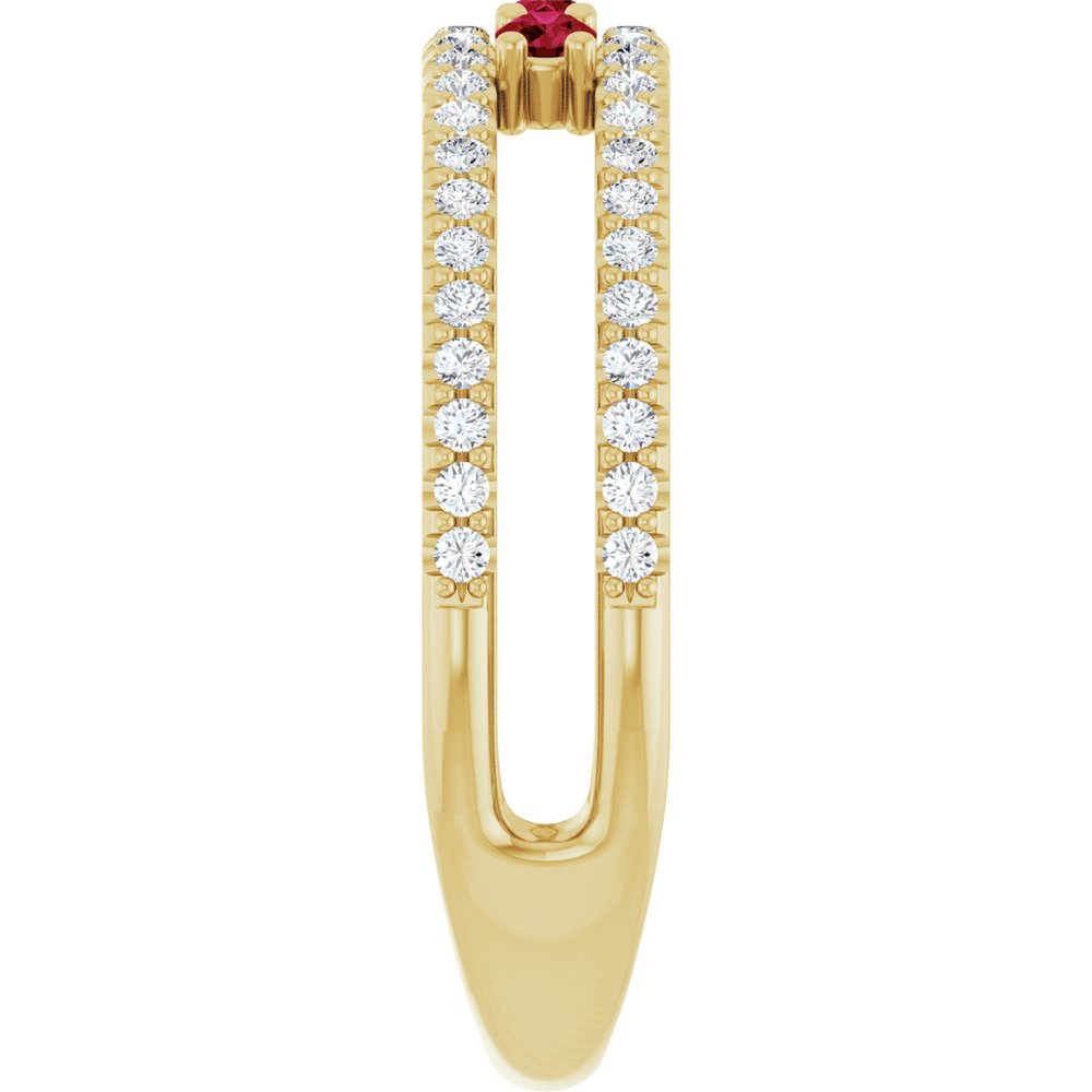 14K Yellow Natural Ruby & 1/4 CTW Natural Diamond Ring