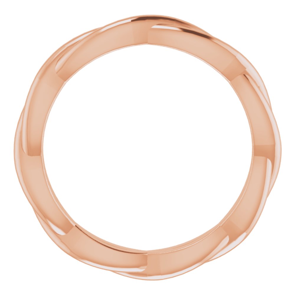 14K Rose Gold 2.2 mm Woven-Design Band Size 4