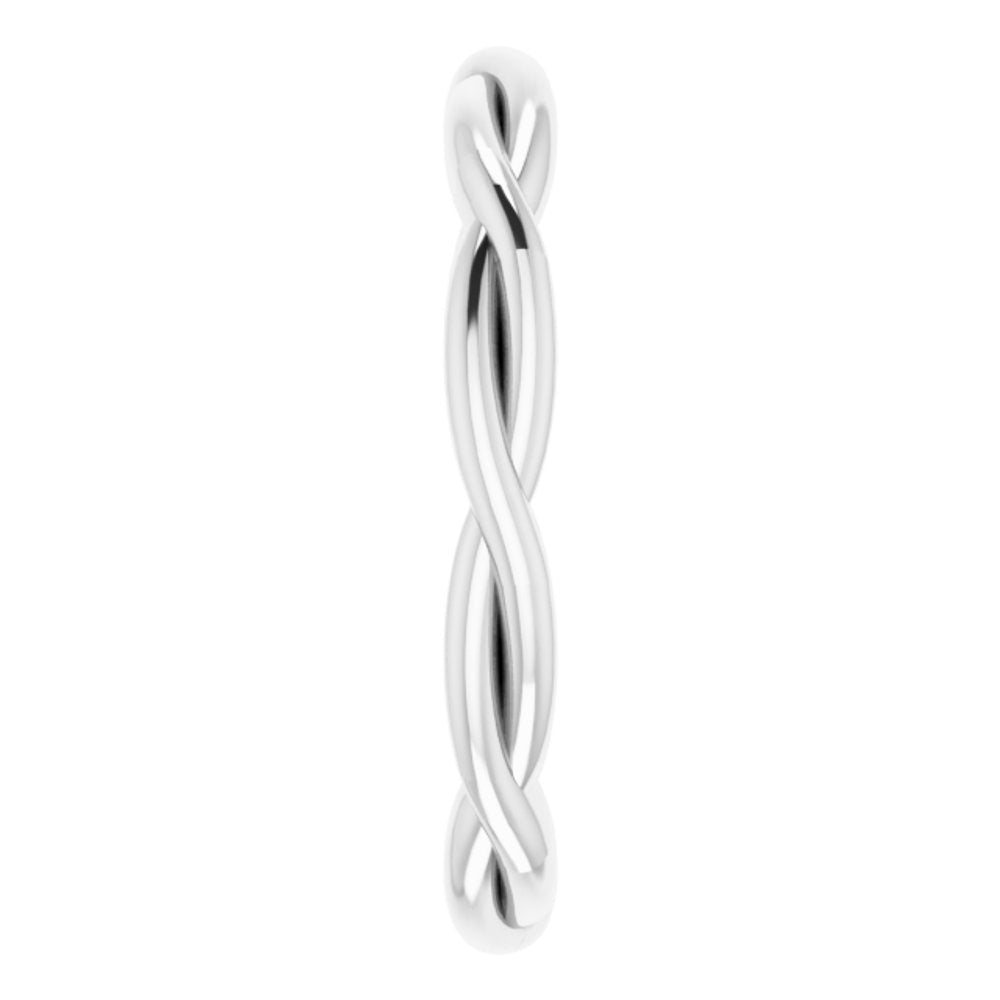 14K White Gold 2.2 mm Woven-Design Band Size 6.5