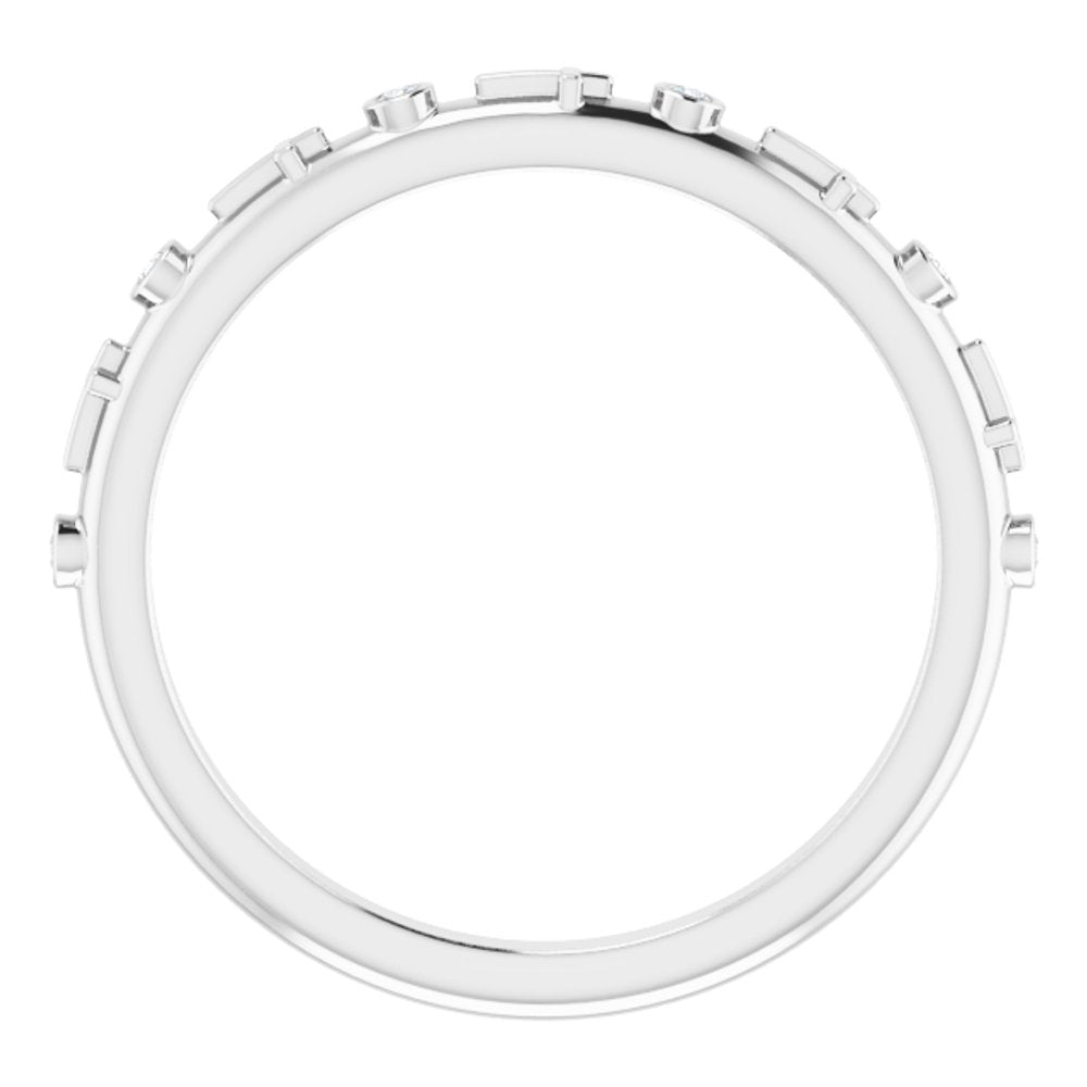 14K White Gold .03 CTW Natural Diamond Cross Ring