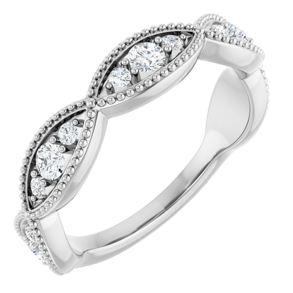 14K White Gold 1/2 CTW Natural Diamond Anniversary Band
