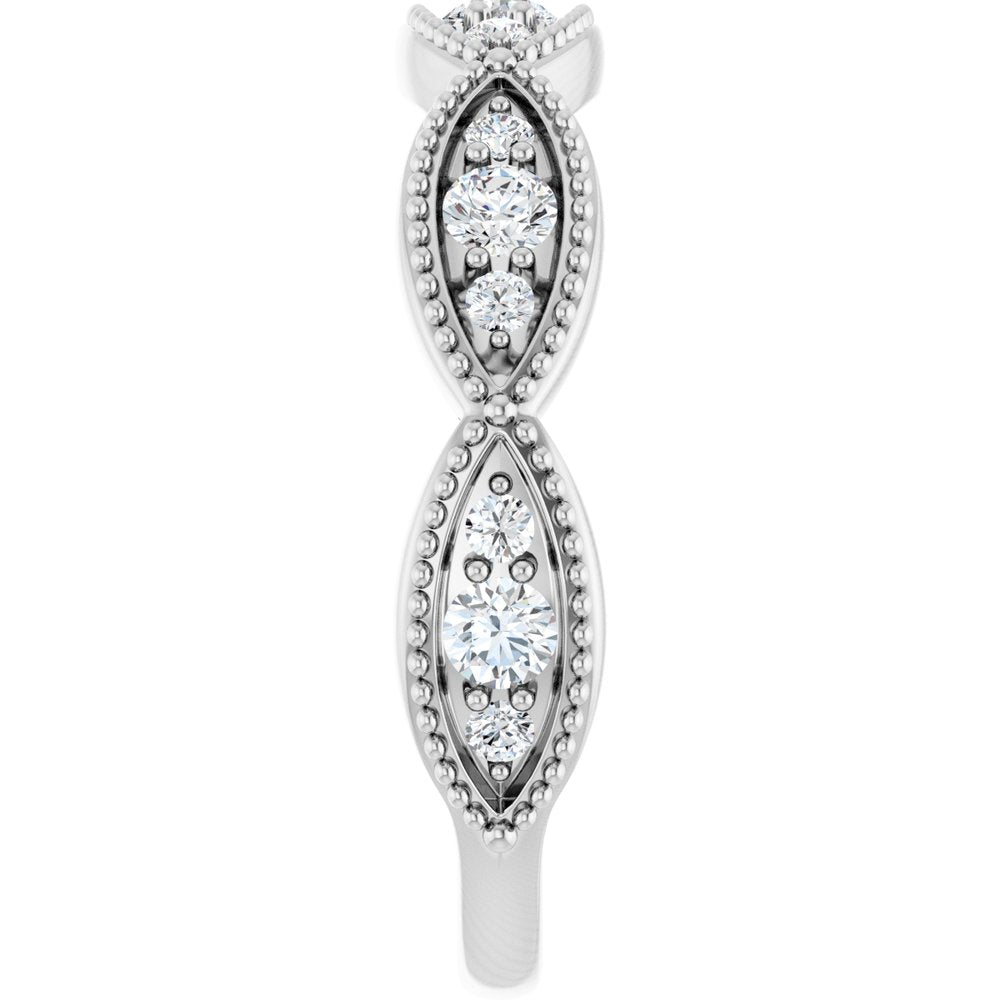 14K White Gold 1/2 CTW Natural Diamond Anniversary Band