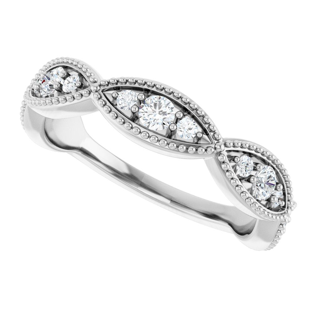14K White Gold 1/2 CTW Natural Diamond Anniversary Band