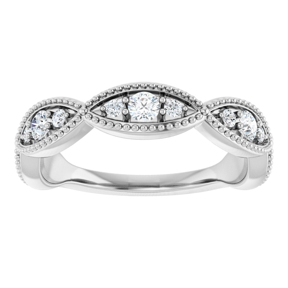 14K White Gold 1/2 CTW Natural Diamond Anniversary Band