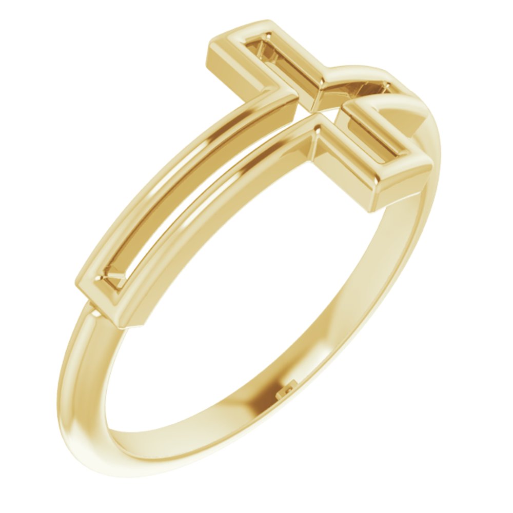 14K Yellow Cross Ring