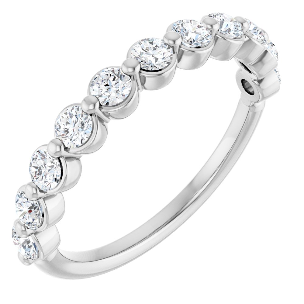 14K White Gold 5/8 CTW Natural Diamond Anniversary Band