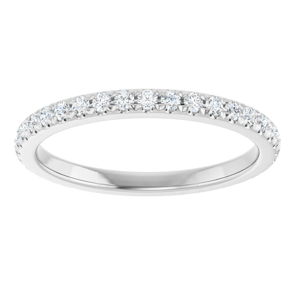 14K White 3/8 CTW Natural Diamond Anniversary Band