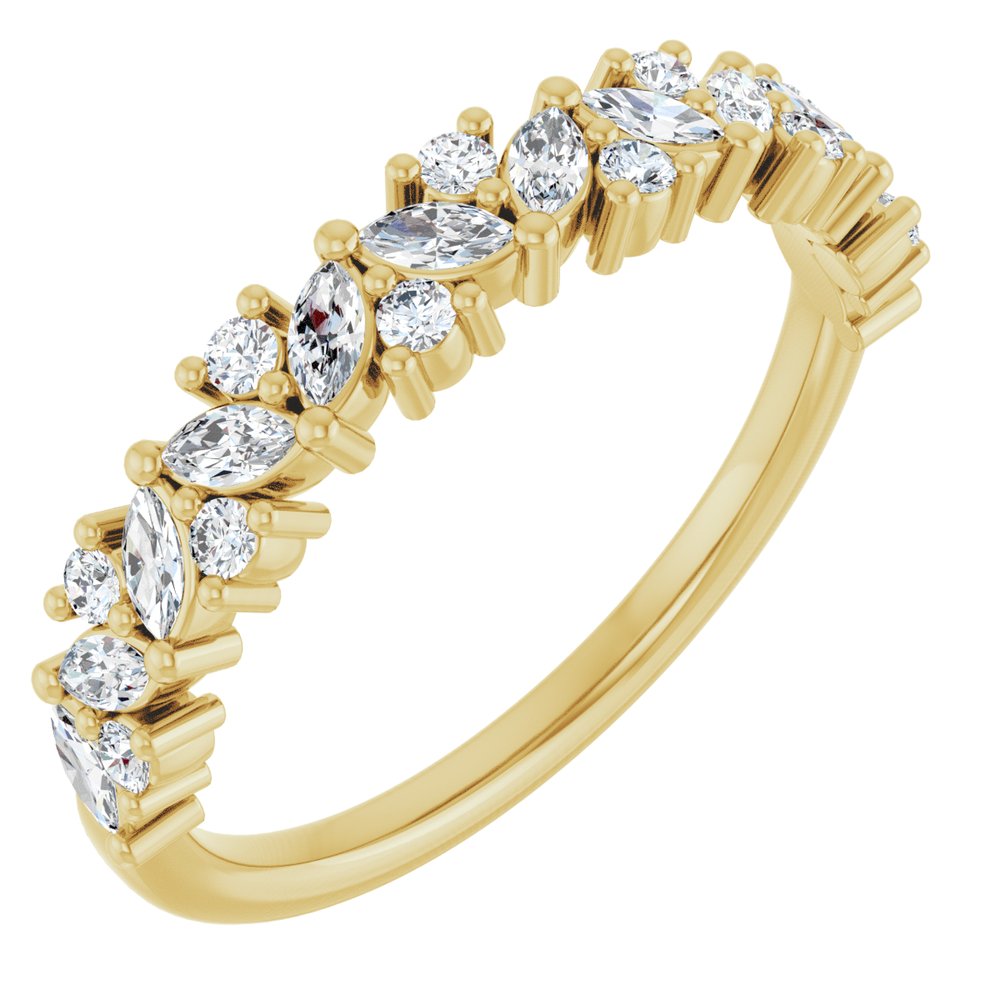 14K Yellow 3/8 CTW Natural Diamond Anniversary Band