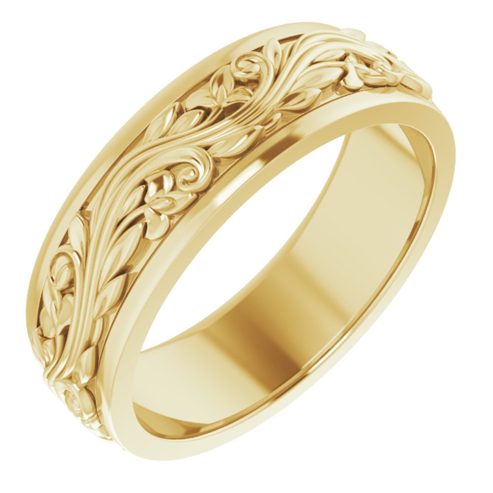 14K Yellow 7 mm Sculptural Band Size 11.5