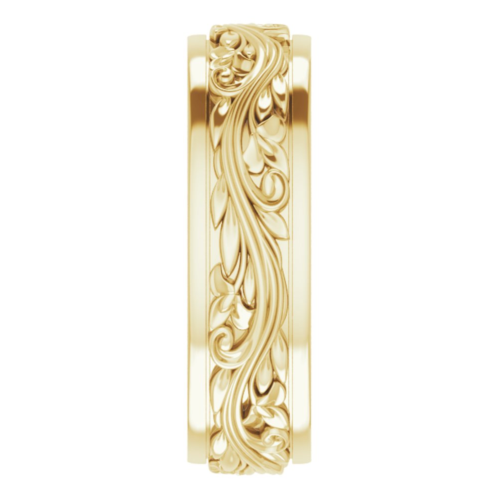 14K Yellow 7 mm Sculptural Band Size 11.5