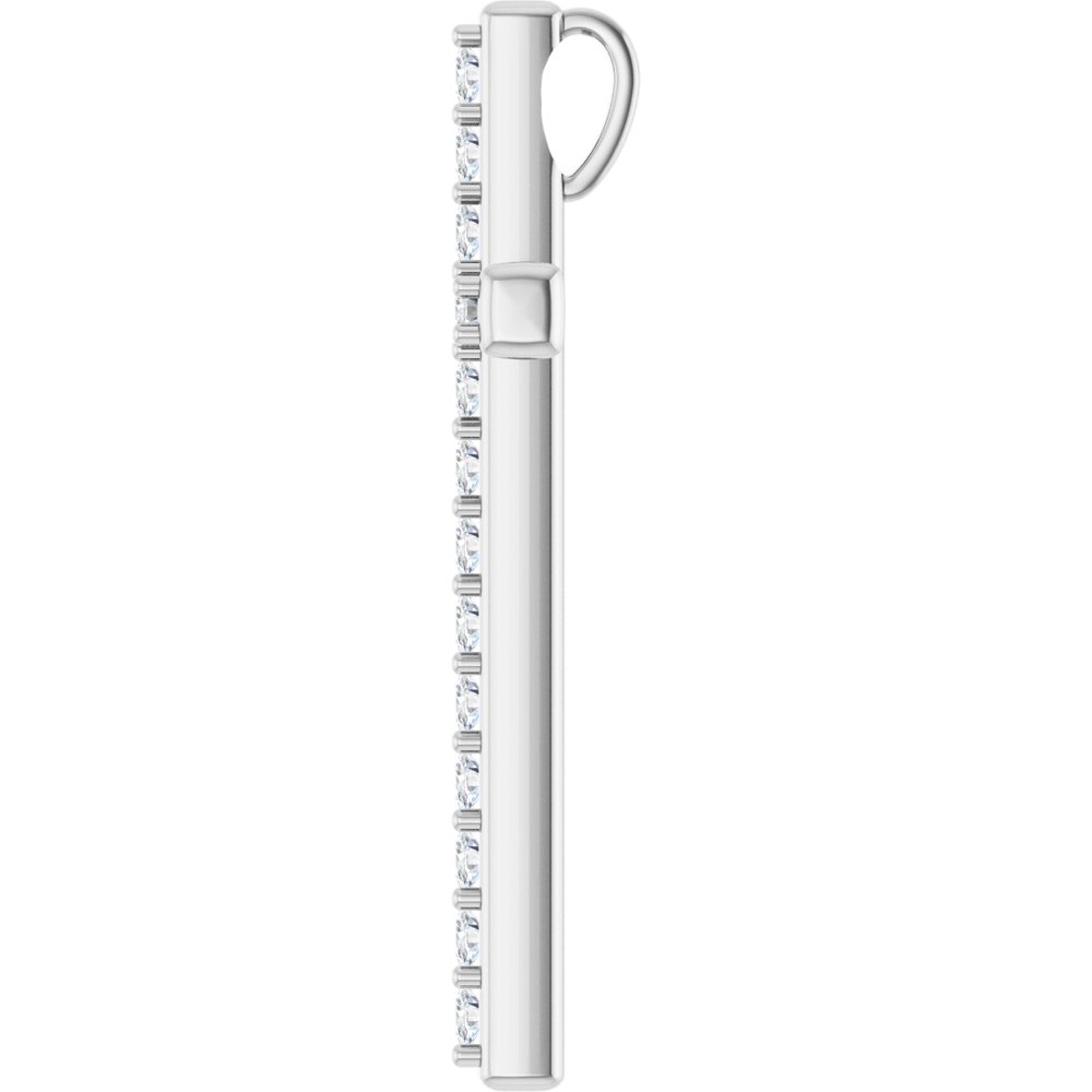 14K White Gold 5/8 CTW Natural Diamond Cross Pendant