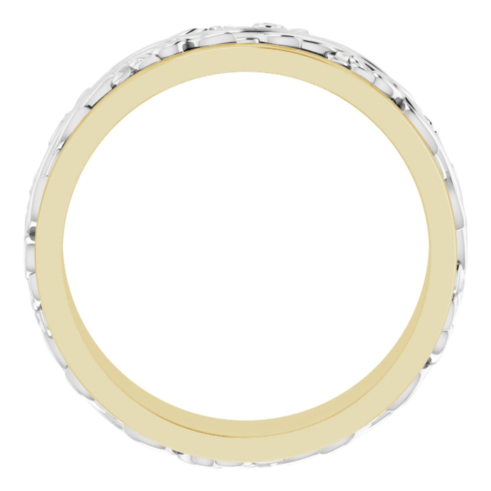 14K Yellow/White 7 mm Sculptural Band Size 12